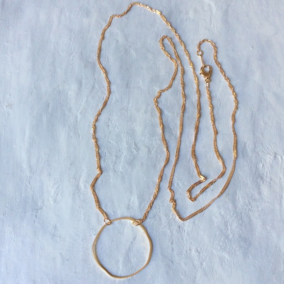 New Gold plated necklace circle pendant Valentines Day best gift - Picture 6 of 8